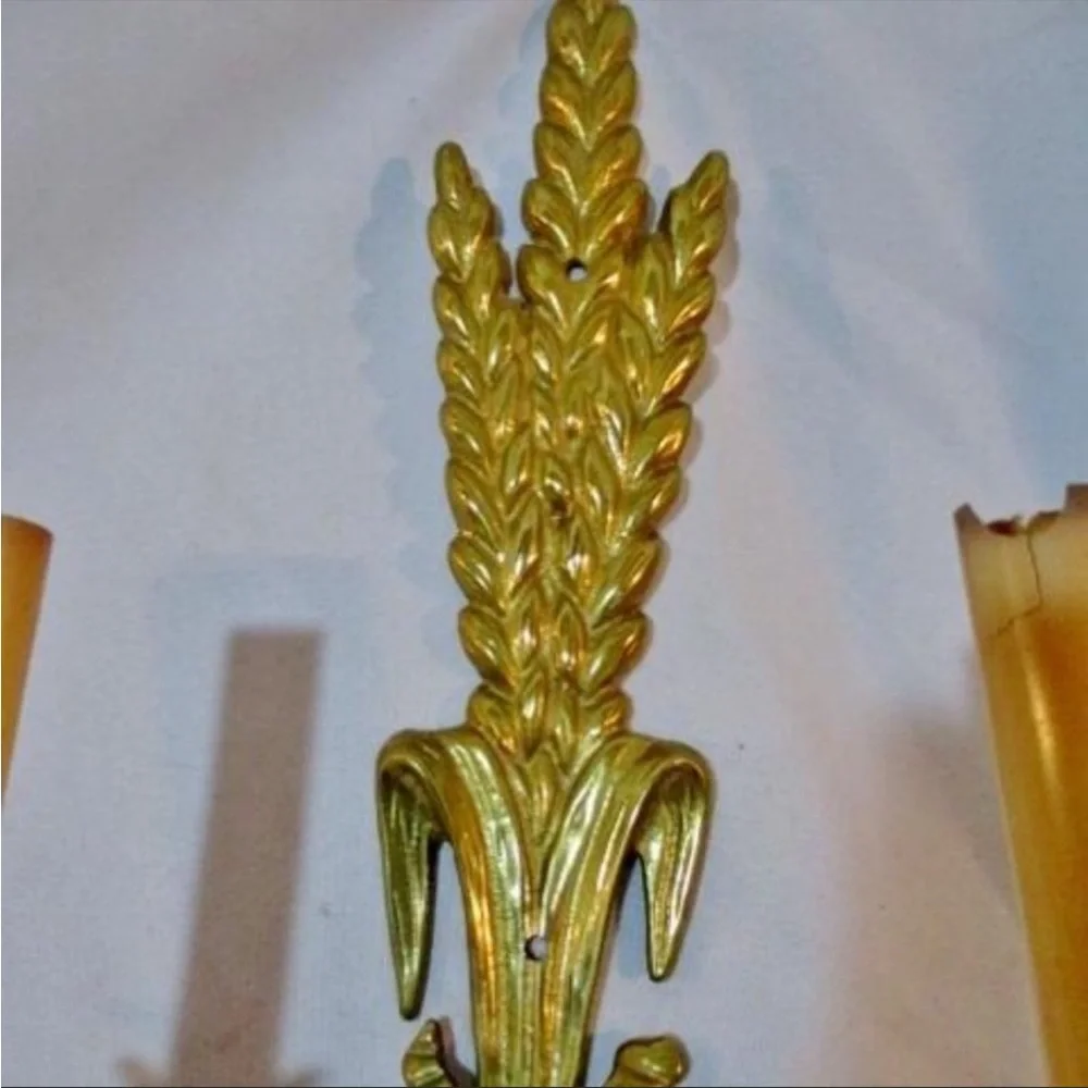 Set WHEAT SHEAF  WALL SCONCE BRASS LAMP Lights‎